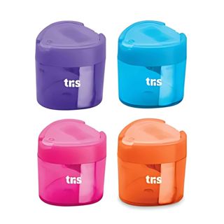 Apontador com Depósito Triangular SU266 Duplo - Tris em Oferta na Shopee