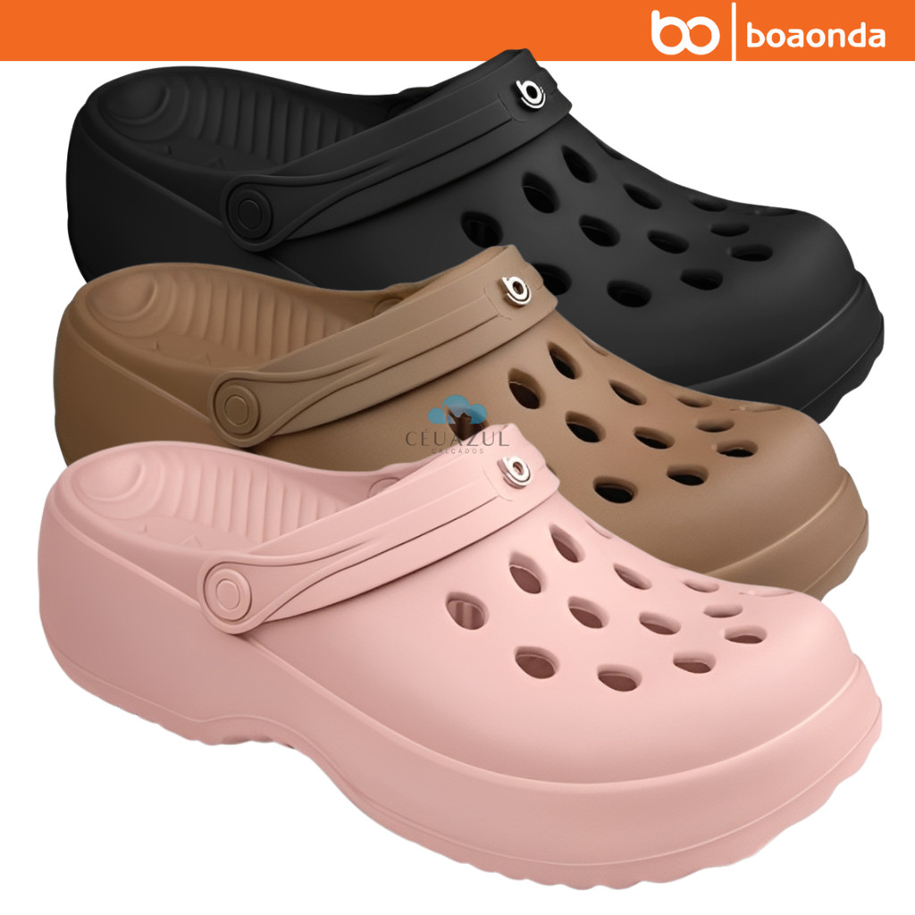 Babuche Clog Boaonda Feminino Bella Plataforma Solado Alto Conforto Original em Oferta na Shopee