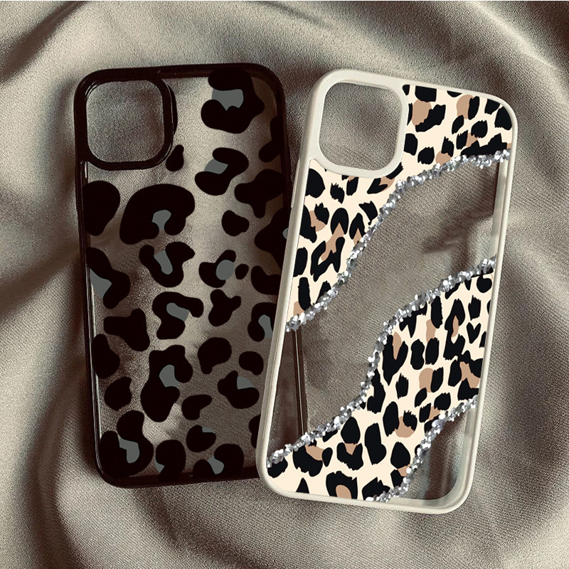 Diamante Leopardo Impressão Caso De Telefone Para Samsung A06 A26 A55 A56 A35 A54 A36 A05S A15 A16 A12 A52 A34 5G A32 Ca
