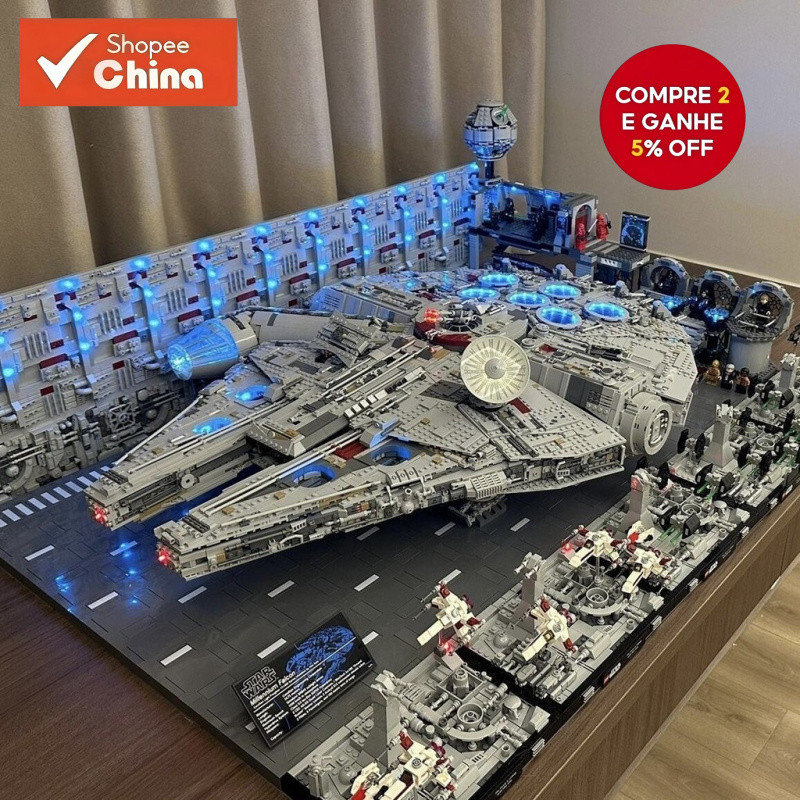 2500 peças de blocos de construção compatíveis com Lego Millennium Falcon, série de naves espaciais Star Wars para menin