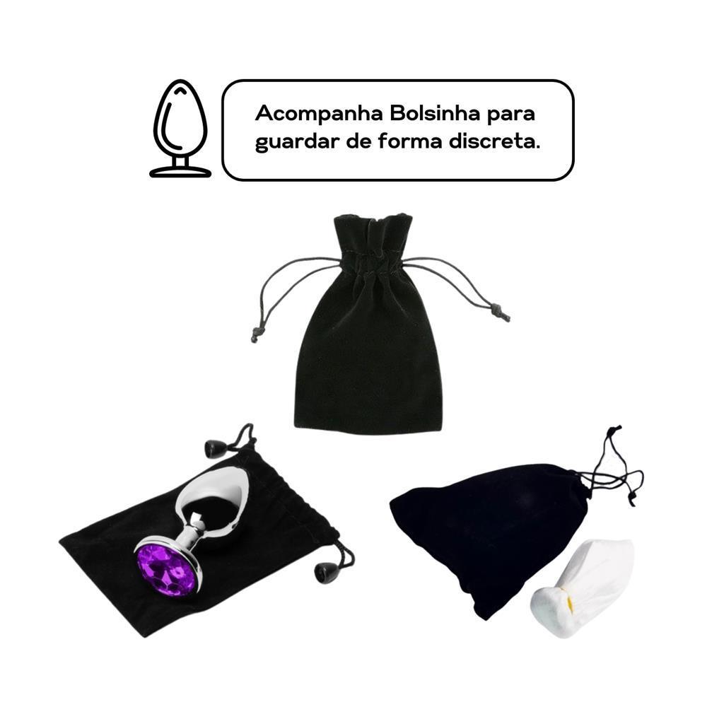 Bolsinha de veludo para guardar plug anal