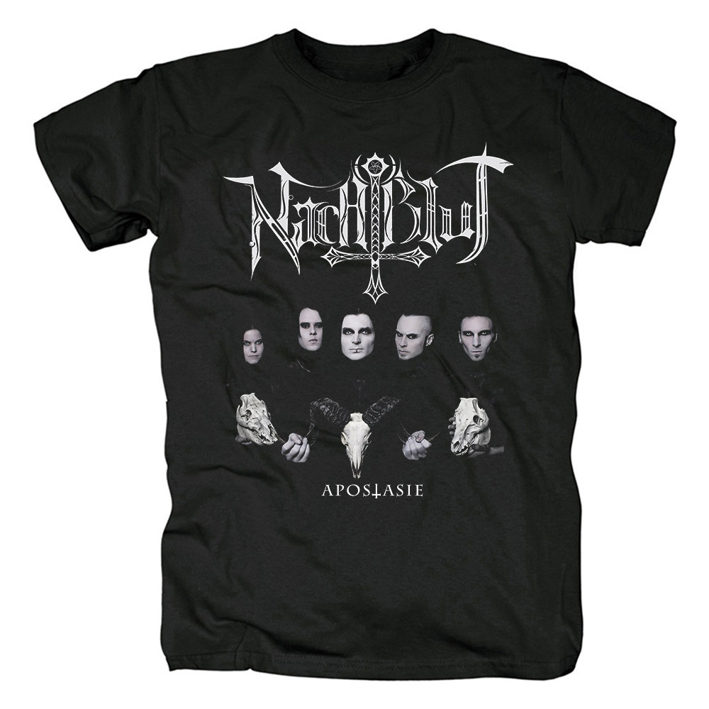 Music.Soul Camiseta Unissex Nachtblut Melódico Black Metal Estampado Oversized Redondo Estiloso Confortável Casual
