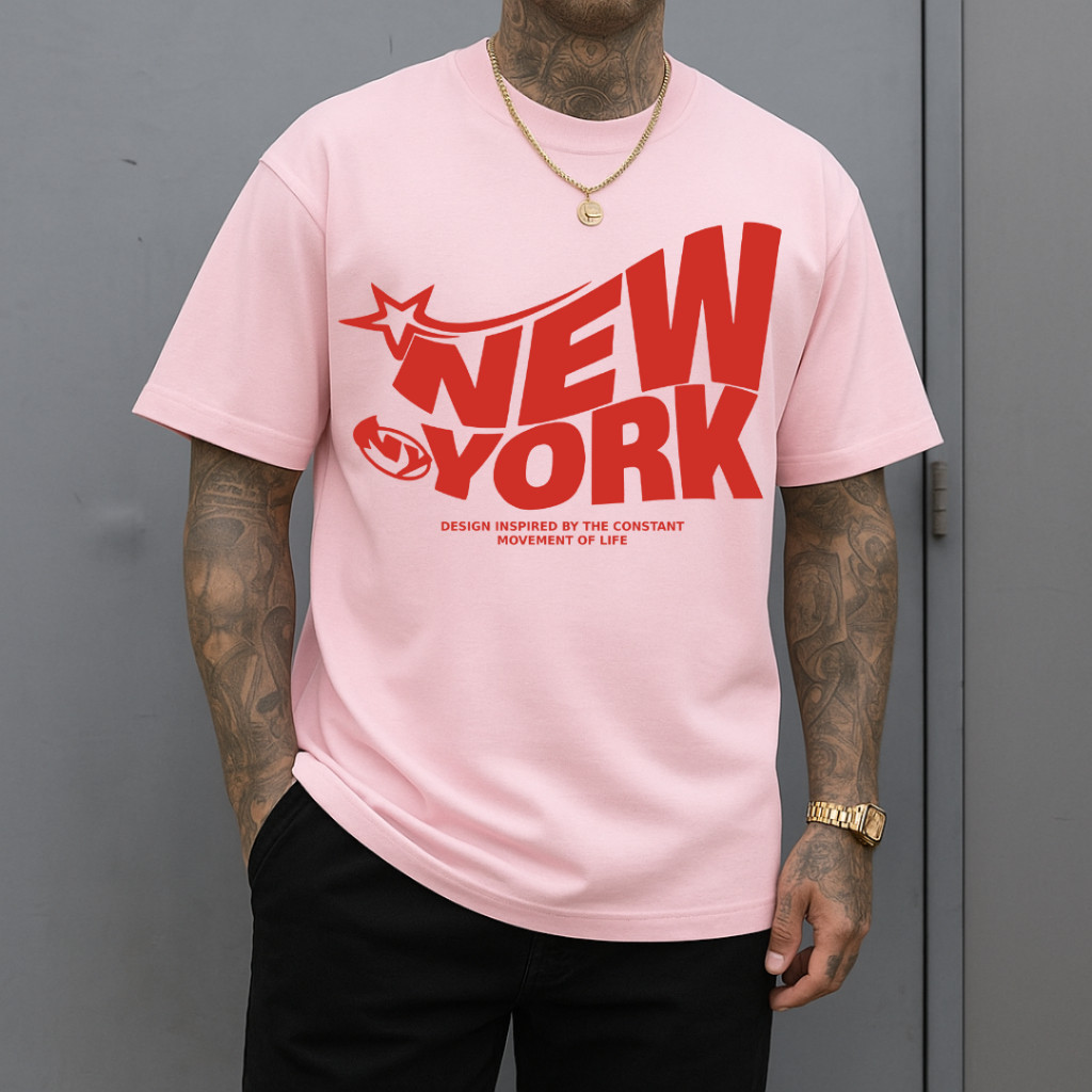 Camiseta New York 100% Algodão Premium Premium Manga Curta Estilo Streetwear Estampada Unissex Casual Confortável Envio 