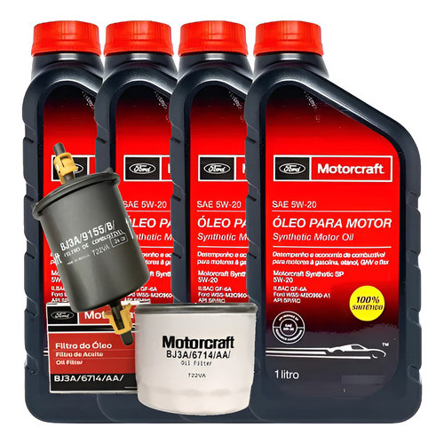 Kit Revisão Oleo 5w20 Motorcraft E Filtros Ford Ka Ecosport