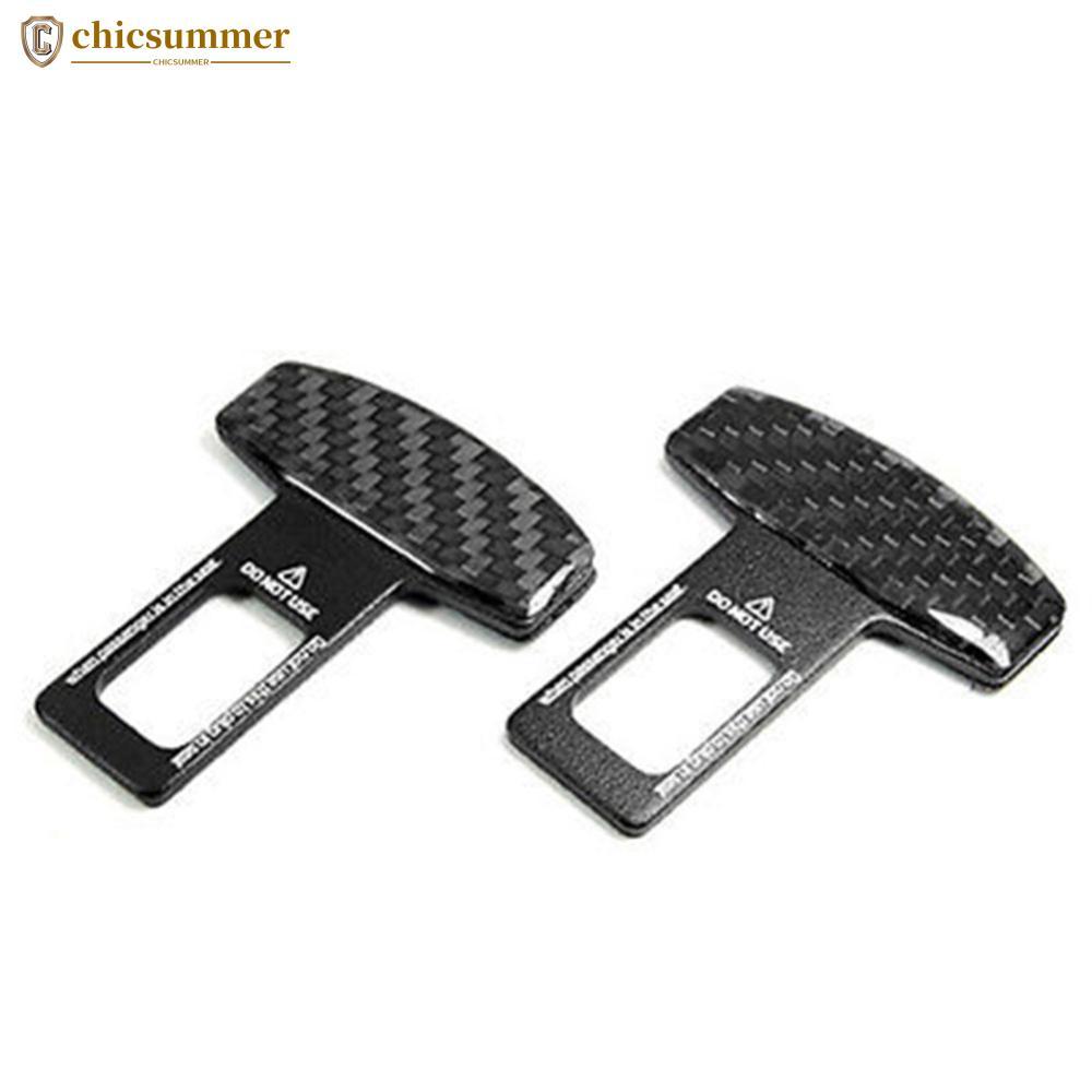 CHICSUMMER 1 Par Universal De Fibra Carbono Cinto Segurança Do Carro Fivela Alarme Rolha Clipe Braçadeira J3Z7