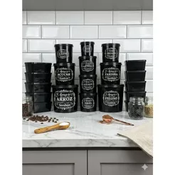 Conjunto 20 Potes Organizadores De Cozinha Premium