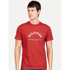Camiseta Tommy Hilfiger Original Masculina Monotype Logo Arched Vermelha