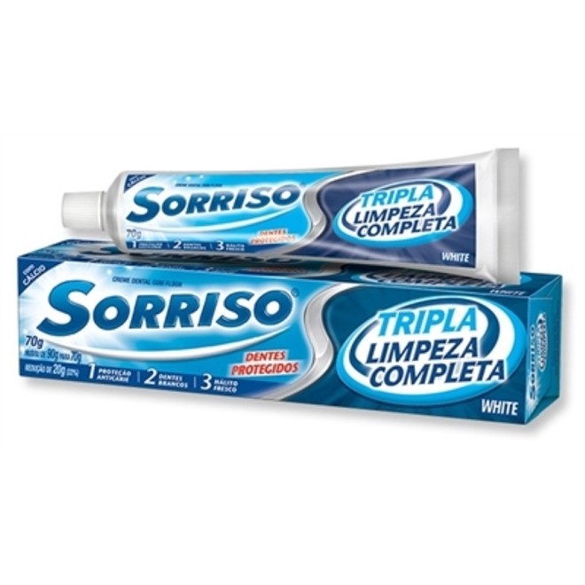 Creme Dental Sorriso Tripla Limpeza Completa 70g