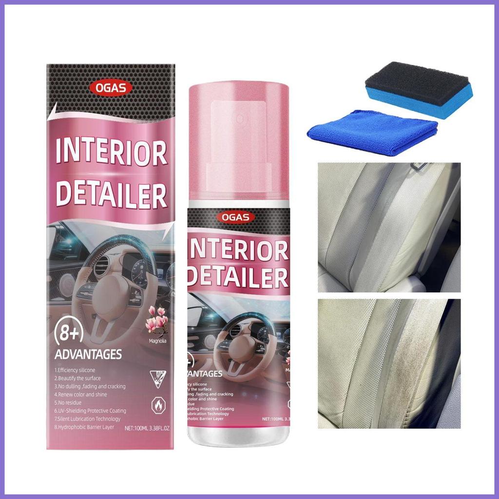 Spray De Limpeza Interior Do Carro 100ml Removedor De Manchas De Detalhamento Seguro Limpador De Para yuneamy