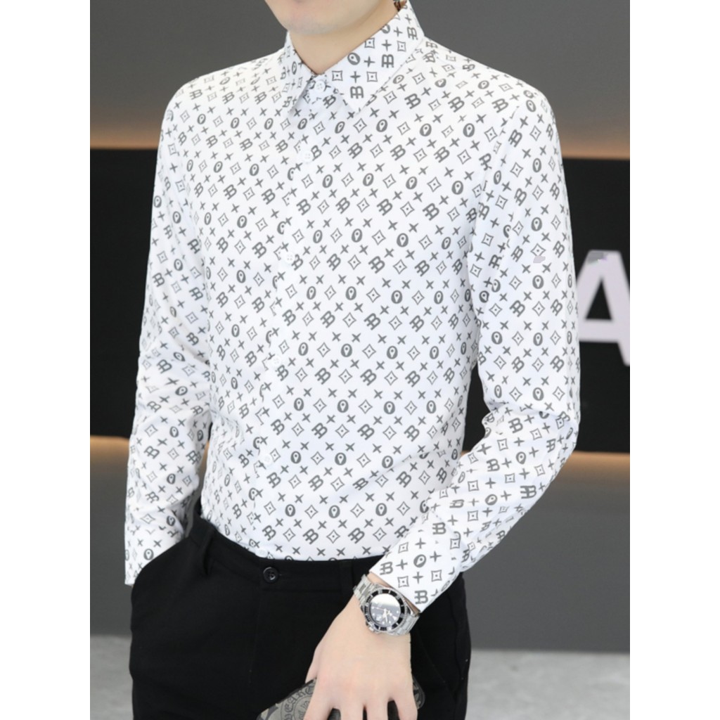 Camisa masculina de manga comprida outono novo produto versão coreana magro-ajuste Casual camisa masculina de negócios m