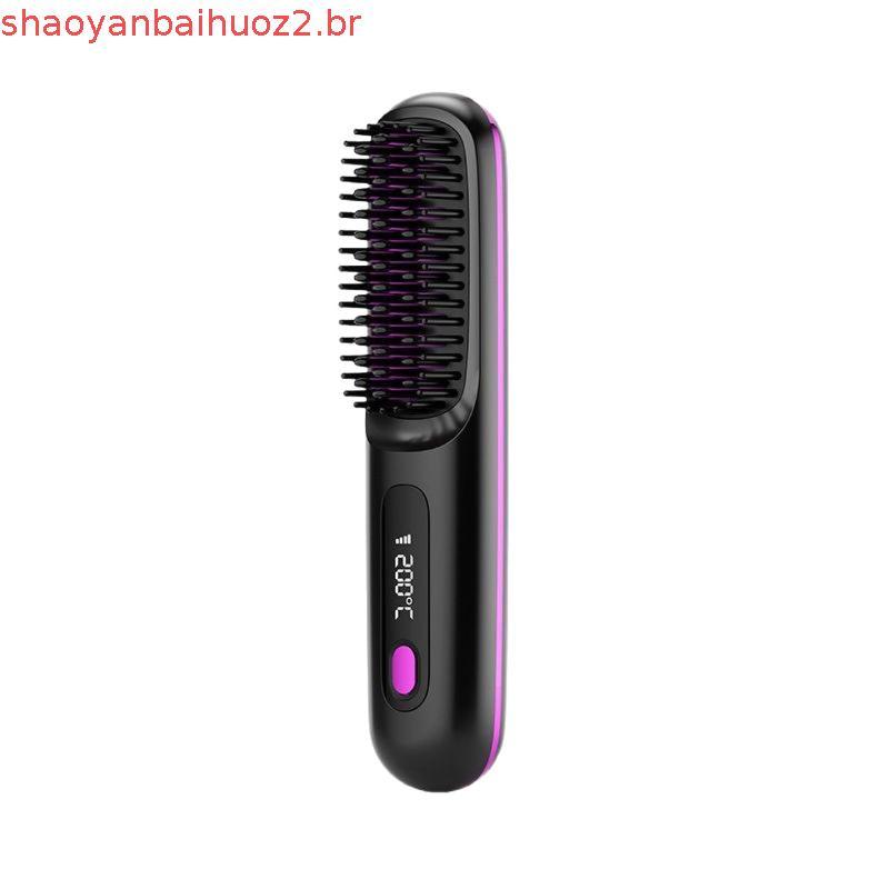 Numoya Go Brush Pro UK para Cabelos Curtos, Escova Alisadora Sem Fio 2026, Escova Aquecida Glow Wave para Cabelos Curtos