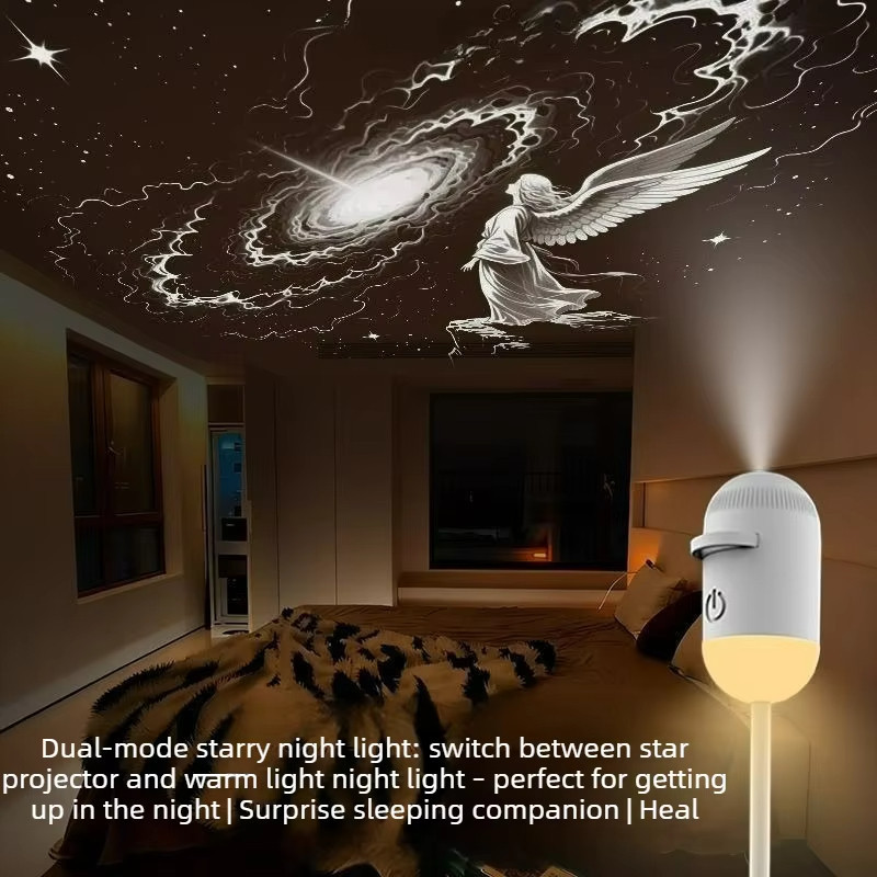2-Em-1 Mini Galáxia Estrela Projetor Luz Noturna Lâmpada , Céu Estrelado Ambiente Presentes Para Crianças 12 Participant
