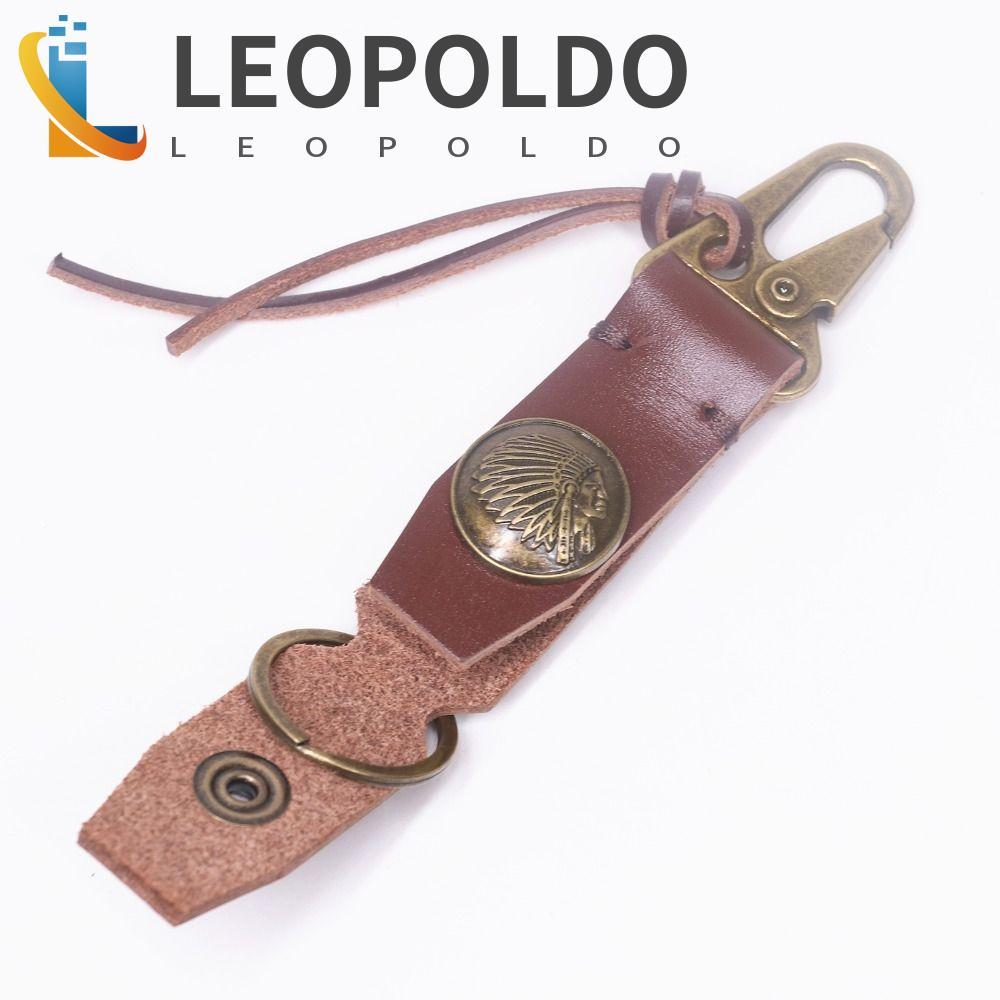 Porta-Chaves Retrô LEOPOLDO , Chaveiro De Couro Genuíno Vintage , Clássico Pendurado Na Cintura Para Carro Keychian