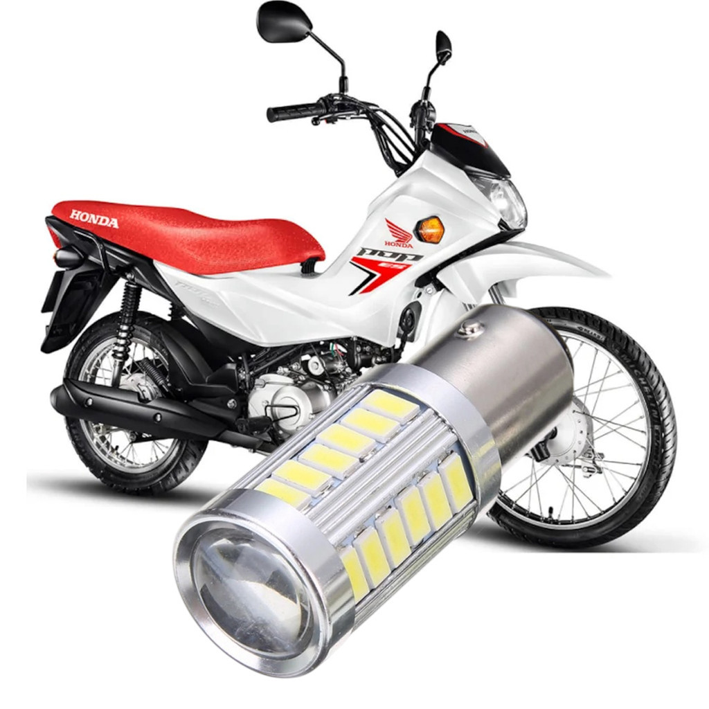 Lampada Ultra LED Luz de Freio e Lanterna Traseira P21/5W Moto Motocicleta Honda Pop 100 110i  ES