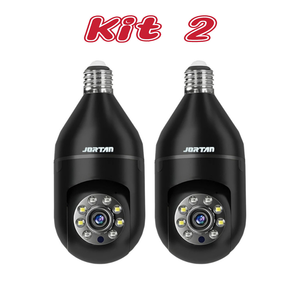 Kit 2 Câmera de segurança a Prova D'água sem fio gira 360 com app Yousee full HD visão notturna
