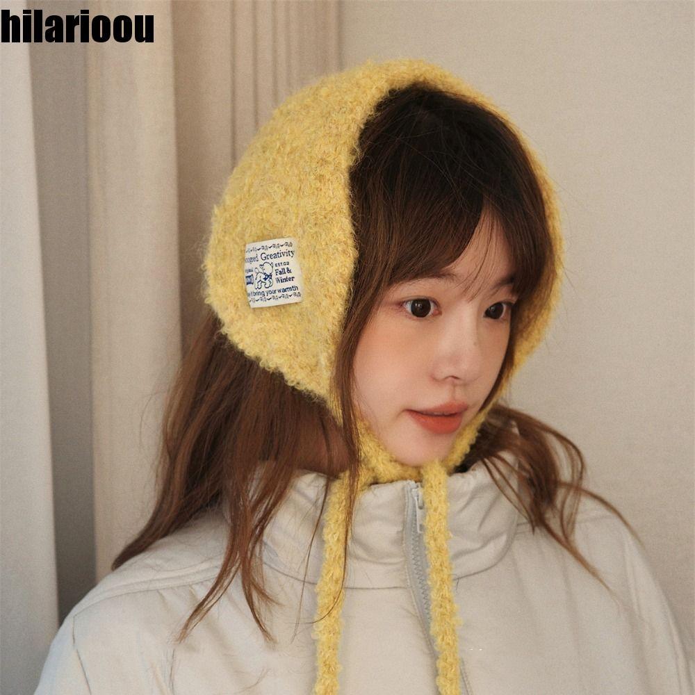 Protetores De Orelha Com Tiras De Lã HILARIOOU , Capas De Malha Estilo Coreano De Cor Sólida , Ouvido Quentes Grossos À 