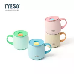 TYESO Aço Inox Grau Alimentar Caneca de Café Mesa 355ml | Forro de Cerâmica | Color Block Fashion 4 Cores