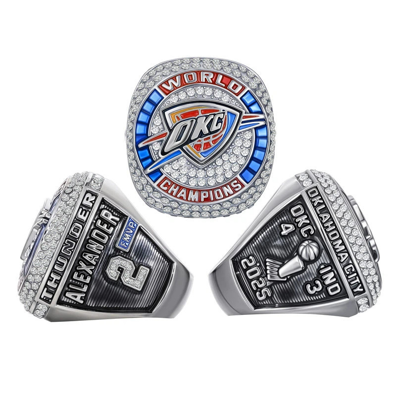 Anel comemorativo de alta qualidade NBA2025 Thunder Championship Ring Oklahoma Thunder MVP Anel de basquete