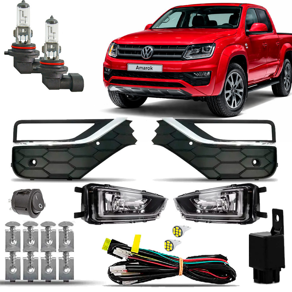 Kit Farol de Milha Farolete Neblina Auxiliar Cibie Completo Amarok 2016 2017 2018