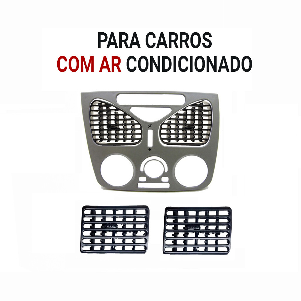 Kit Moldura Painel COM AR Difusores Fiat Palio Siena Strada Weekend 2001 2002 2003 2004 2005 2006 2007 08 09 10 2011