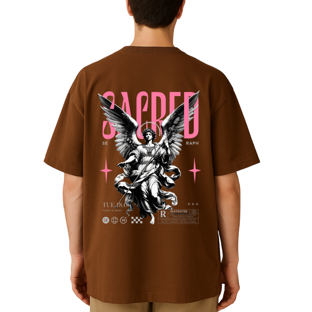 Camiseta Oversized Academia Unissex 100% Algodão "Arcanjo Sacred" Conforto e Estilo para seu Treino