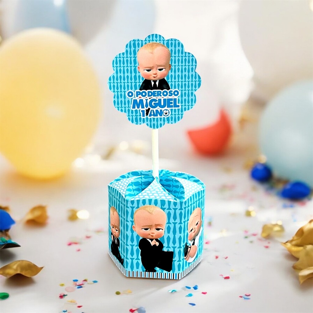 Centro de Mesa Poderoso Chefinho Com Nome e Idade Personalizado Para Festa Lembrancinha