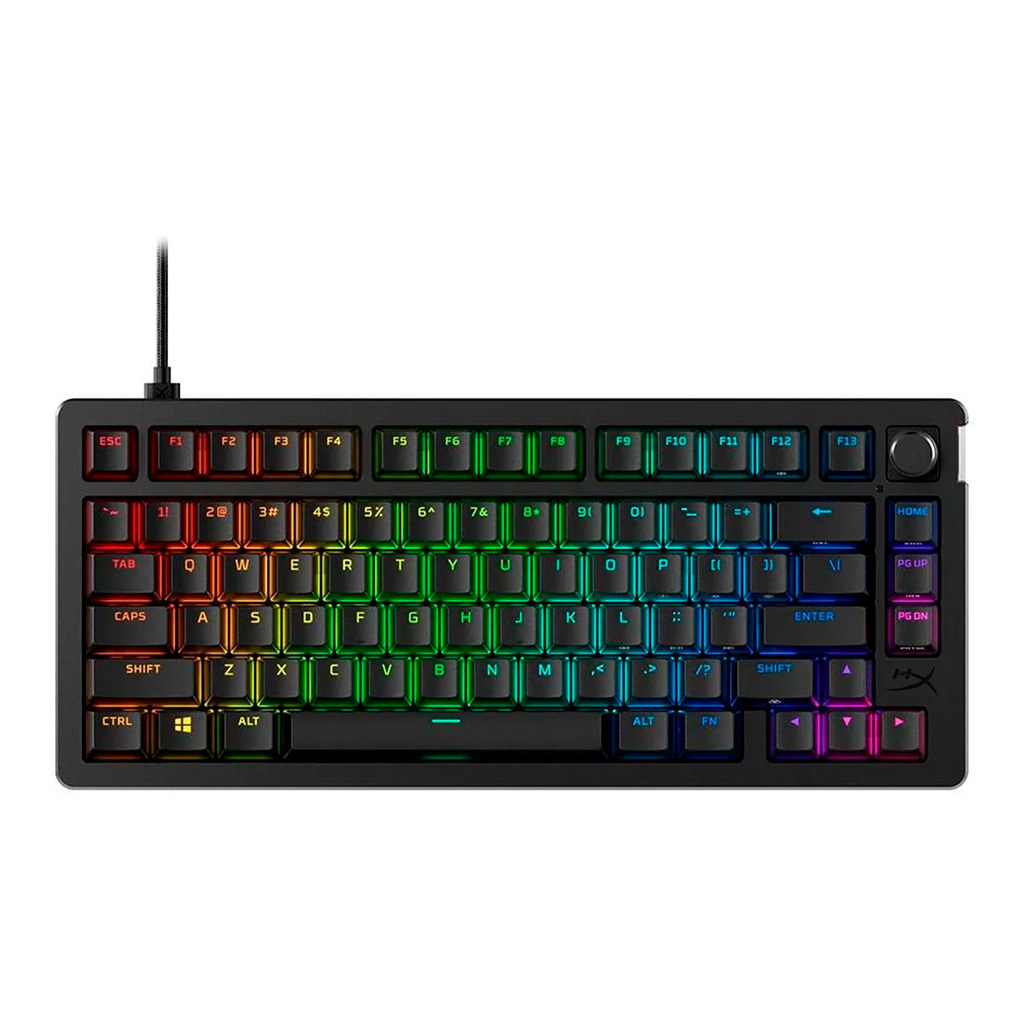 TECLADO MECANICO USB GAMER HYPERX ALLOY RISE 75% SWITCH LINEAR PRETO 7G7A4AA#AC4