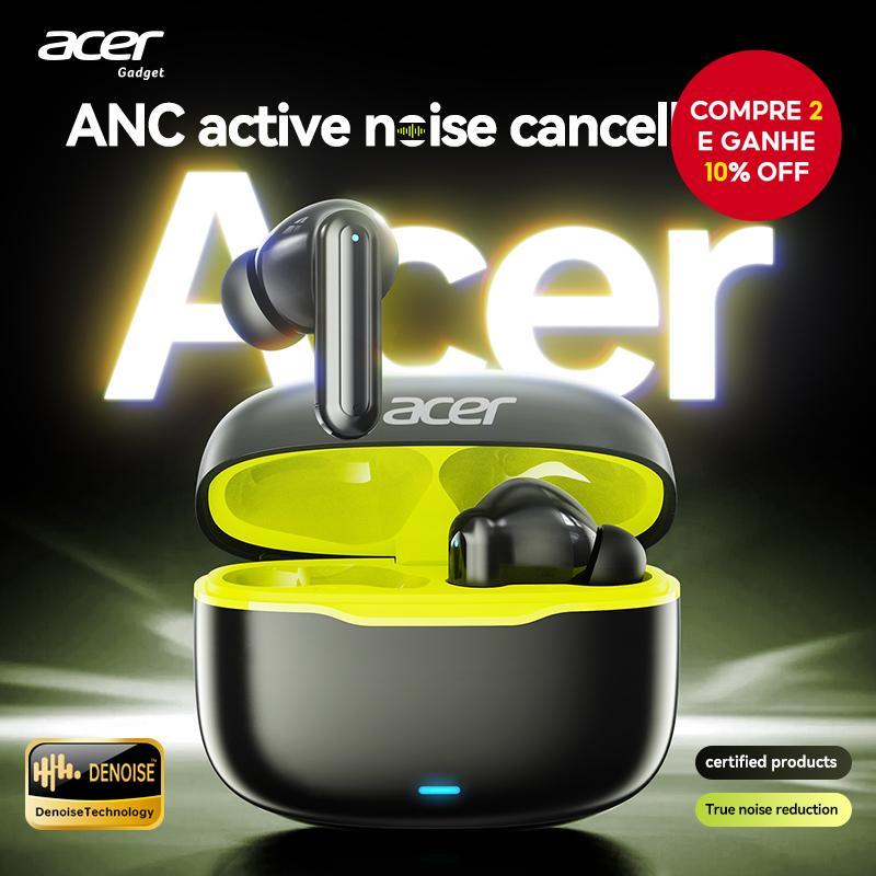 Acer OHR618 Fones de Ouvido Fones de Ouvido com Clipe de Orelha Sem Fio ANC Cancelamento de Ruído Fones de Ouvido com