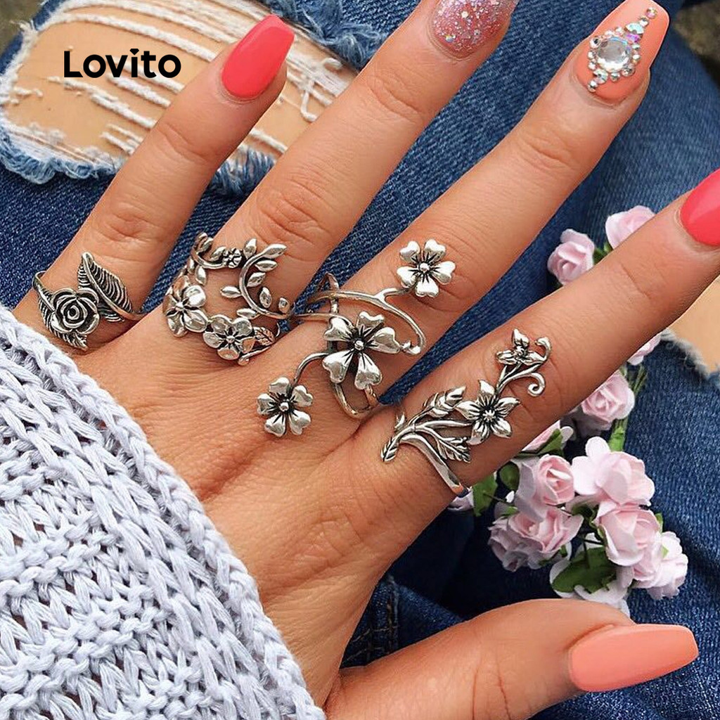 Lovito Anéis de Sentido de design LCS31A344 em Oferta na Shopee