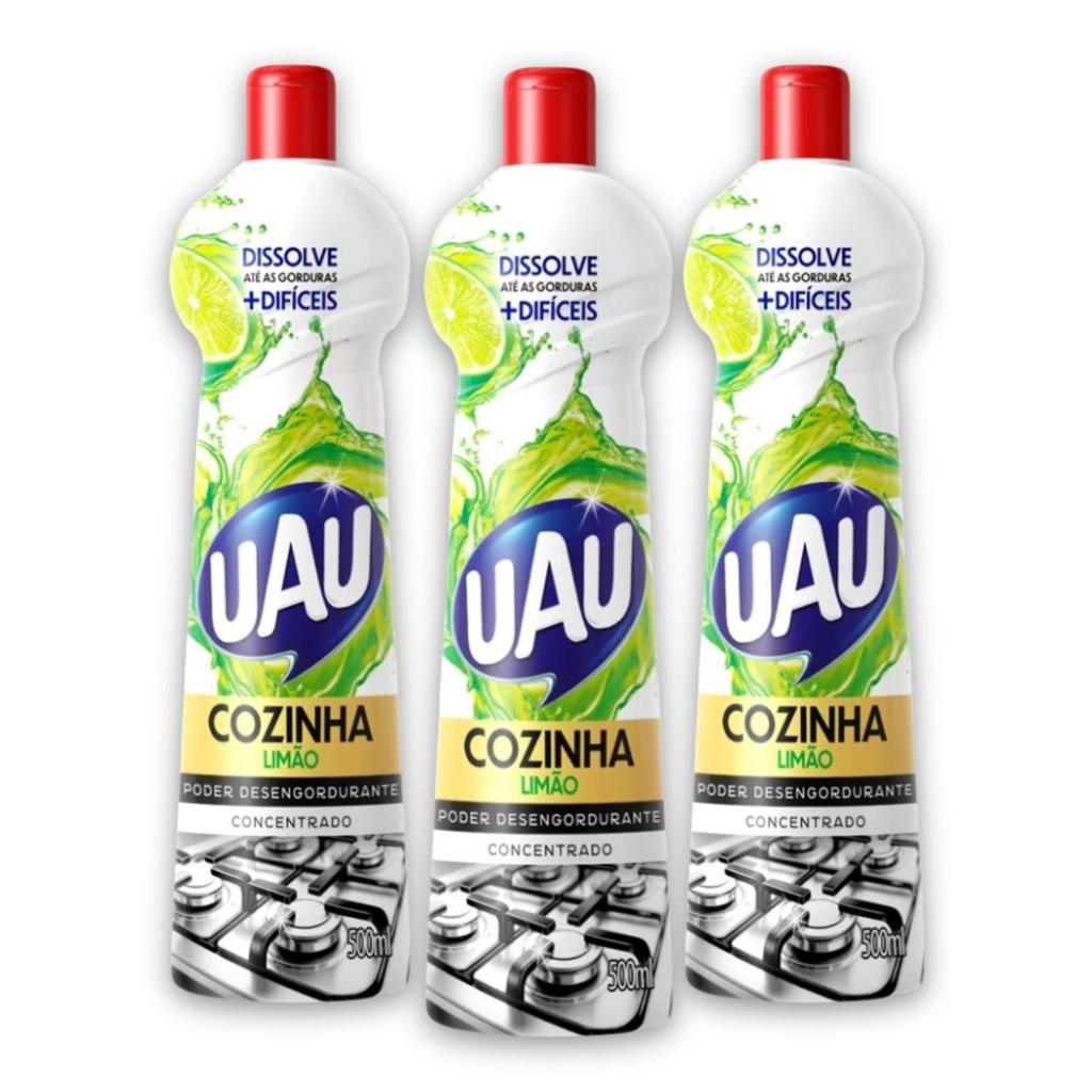 Kit 3un Multiuso 500ml Limão Siciliano Uau Superfícies e Utensílios em Oferta na Shopee