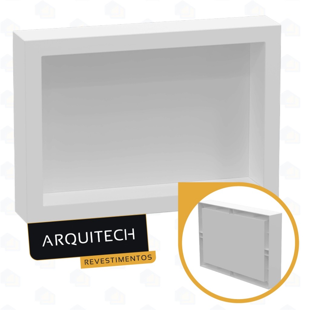 Nicho de Parede Sobrepor 28x40 Banheiro Acabamento Gloss Plástico de Engenharia Arquitech em Oferta na Shopee