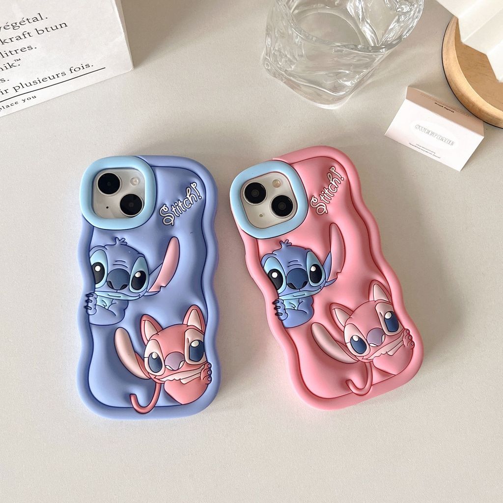 Stitch Apple iPhone Silicone Capa de telefone com tudo incluído Business Simple 11/12/13/14/15/PRO/max em Oferta na Shopee