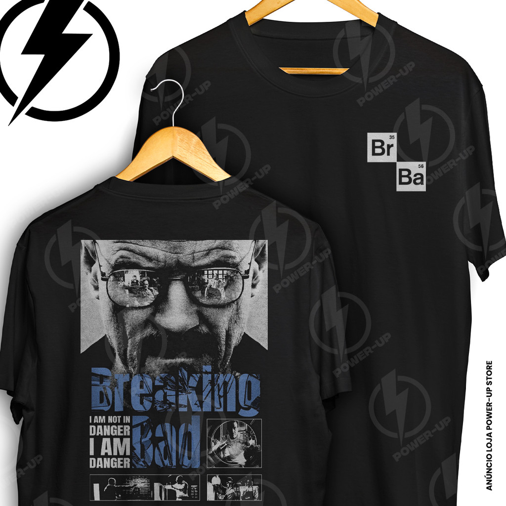 Camiseta Breaking Bad Walter White Heisenberg Danger Serie Frente E Verso Blusa Camisa 100% Algodão