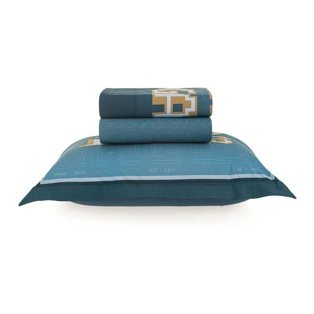 Jogo de Cama Infantil 3 Peças Solteiro 200 Fios Fronha e Sobre Lençol Percal 100% Algodão Game Jogos Karsten