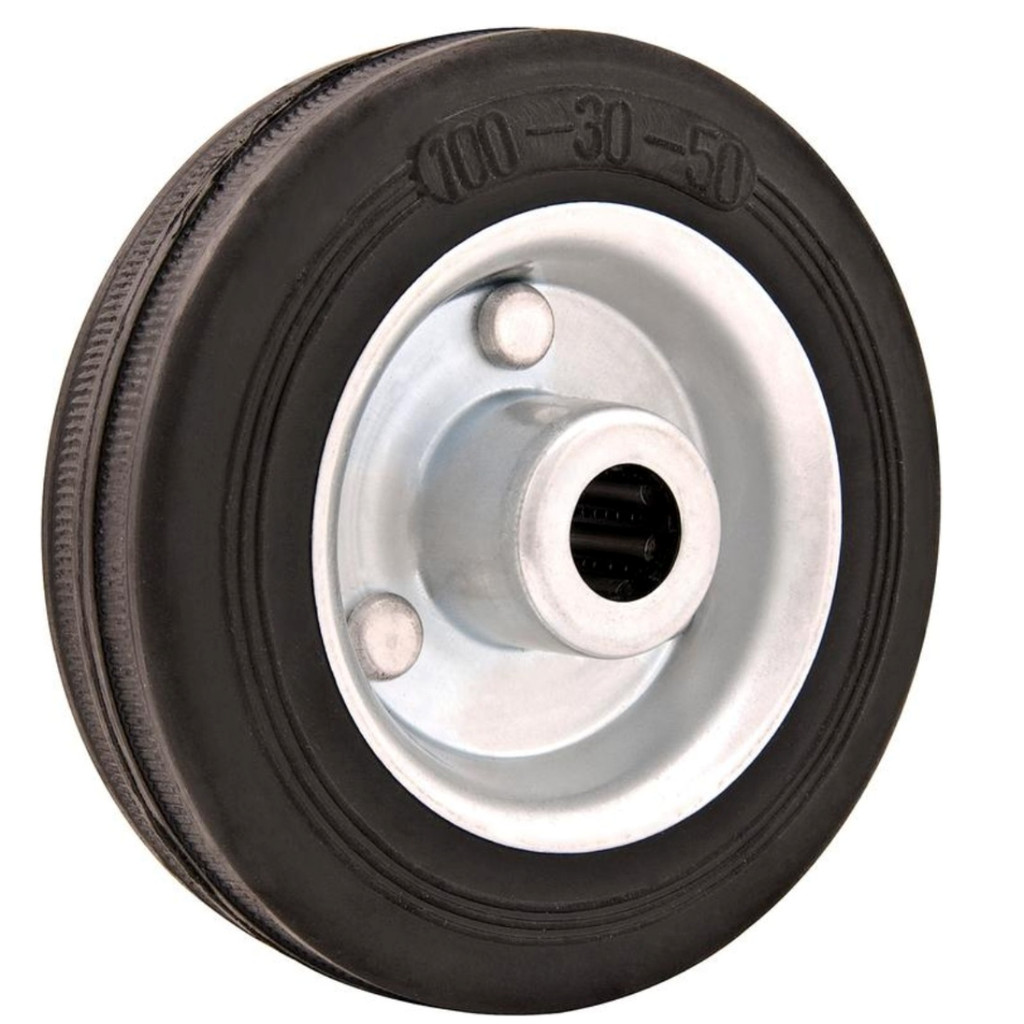 Imagem Roda de Borracha 5 Leve 100kg Eixo Rolamento Rolete 15mm  Vonder
