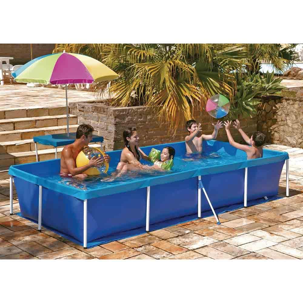 Piscina Retangular 3000 Litros Estruturada Mor em Oferta na Shopee