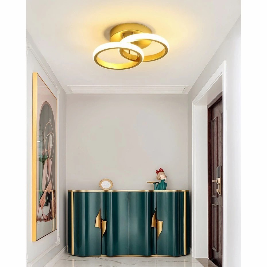 Luminária teto LED moderna em ouro com três modos iluminação  adequada para salas estar quartos corredores e em Oferta na Shopee