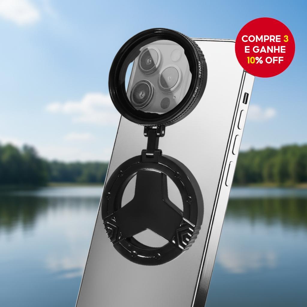  Filtro polarizador magnético CPL de 52mm para lente de celular, adaptador retrátil para Samsung e outros smartphones.