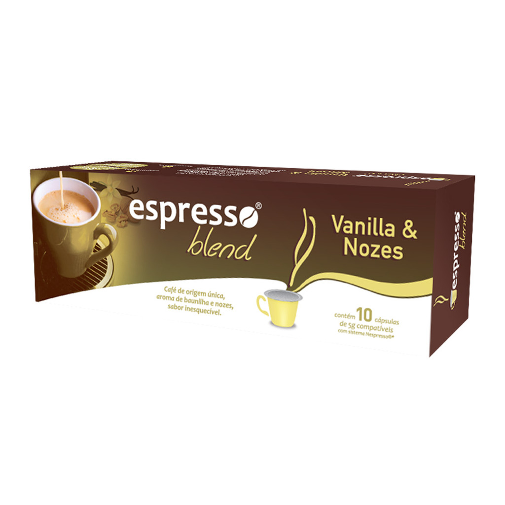 Cápsulas de Café Espresso Blend Vanilla e Nozes - Compatíveis com Nespresso® - 10 un. em Oferta na Shopee