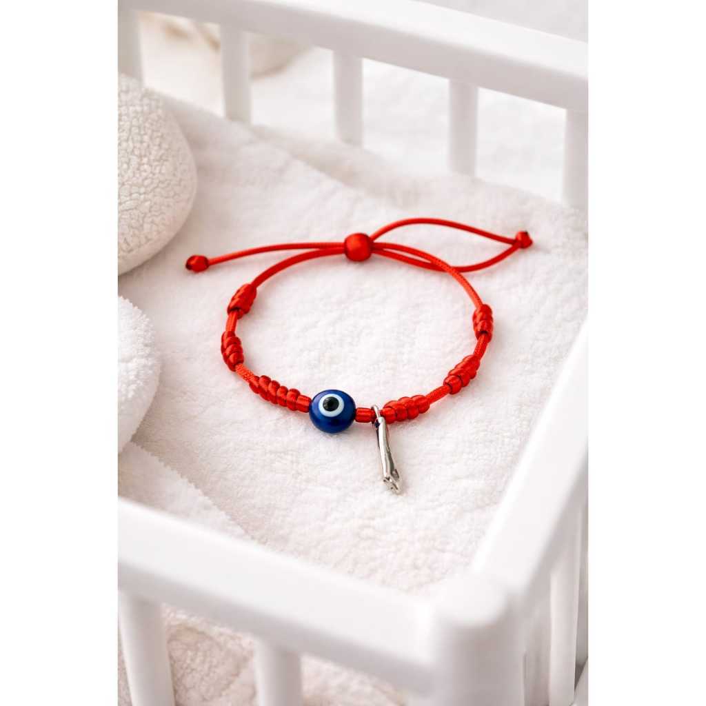 👶👧👩 Pulseira de Proteção 7 Nós Vermelha– Olho Grego e Figa Ajustável em Oferta na Shopee