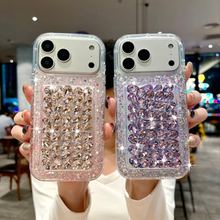 3D Bling Diamante Cristal Glitter Caso De Telefone Para iPhone 17 Ar 16 15 14 13 12 11 Pro Max 15 Plus À Prova De Choque em Oferta na Shopee