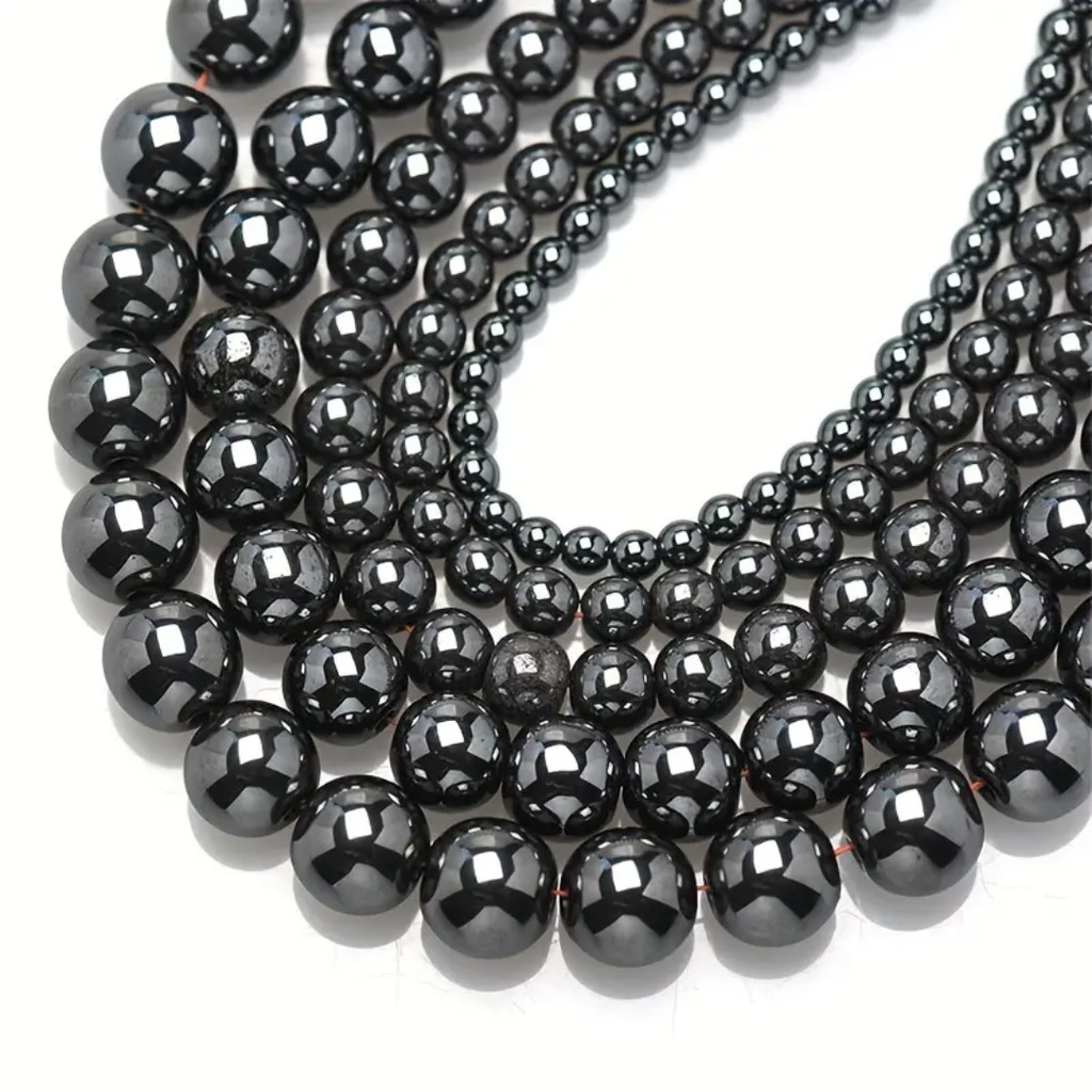 Kit 3 Fios Pedra Hematitas 6mm Para Pulseira Terço Japamalas