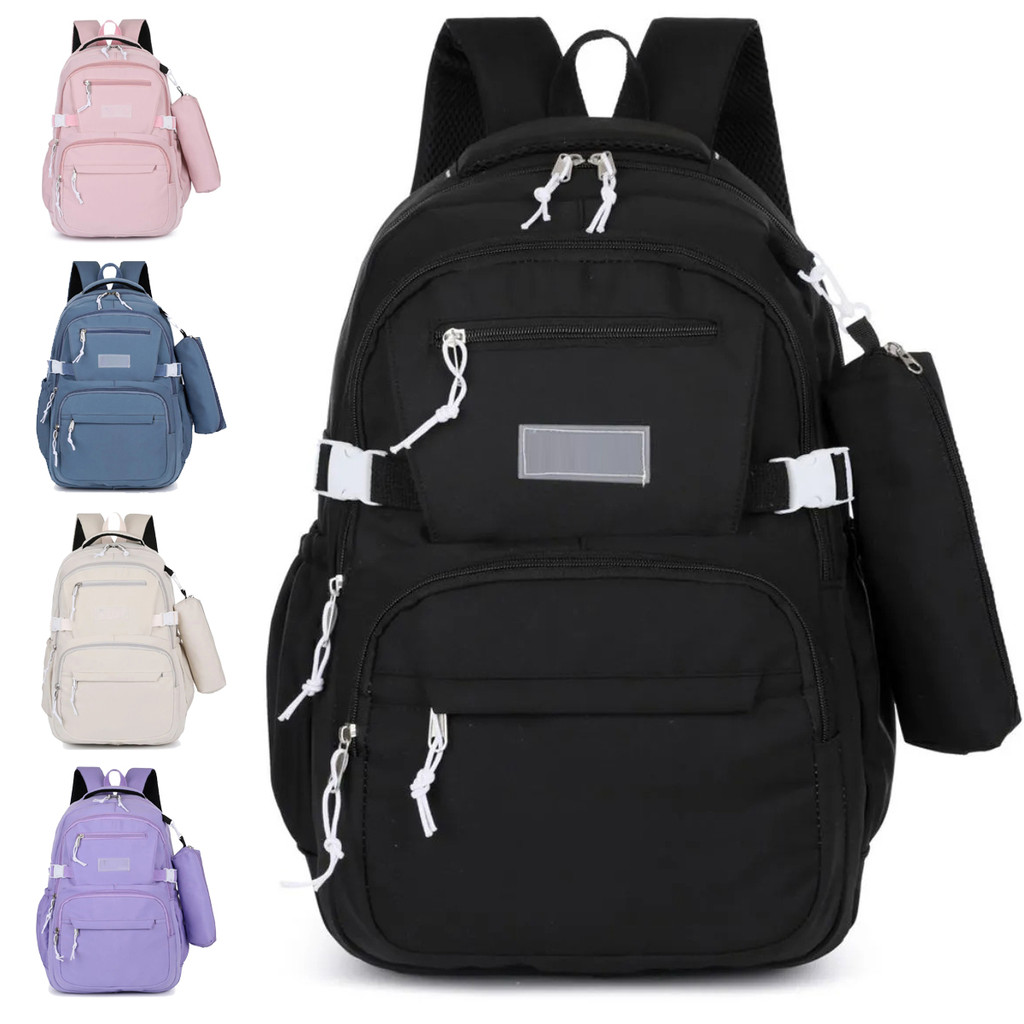 Mochila Bolsa Escolar Nylon Juvenil Infantil Universitária Notebook Moderna com Estojo Lateral Tippi