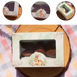 10 CAIXA P/ 2 MINI OVOS 50G OU COELHO DE CHOCOLATE - 5913 ( IDEIA PÁSCOA 2026 )