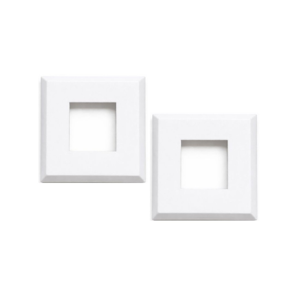 Canopla Nylon Acabamento Tubo Corrimão Guarda Corpo Quadrada 30x30mm 1 1/4x1 1/4 Pol Branca KIT 2/UN