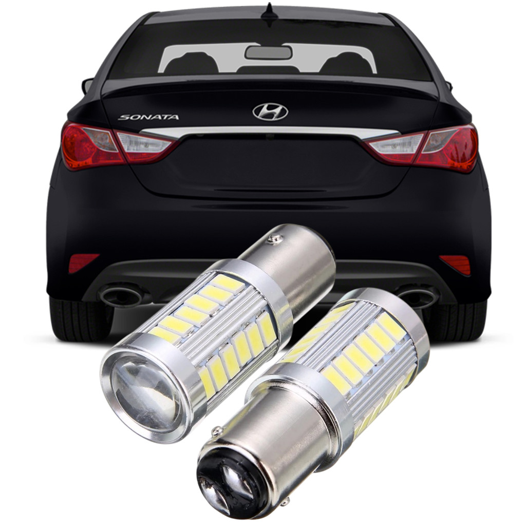 Kit Lampadas Ultra LED Premium Luz de Freio Hyundai Sonata 2 Polos 33 Leds P21/5W