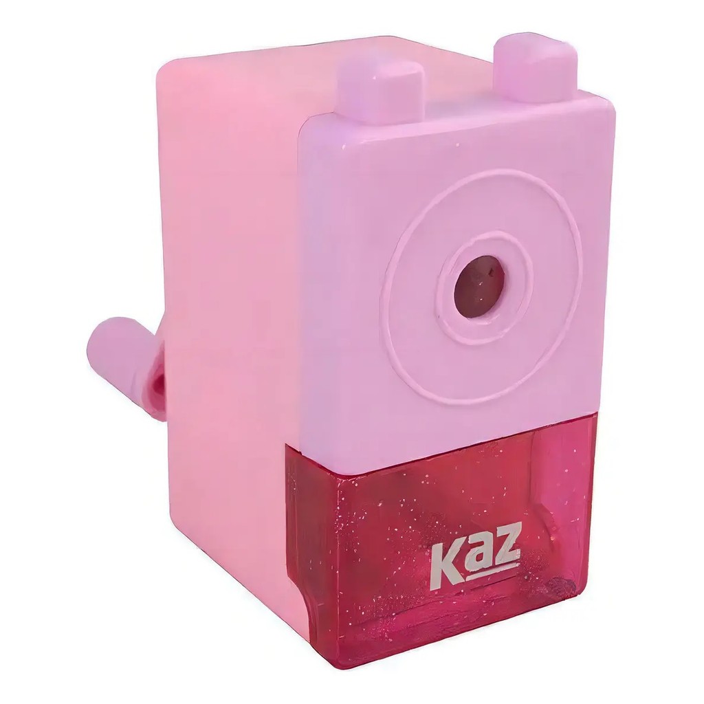 Apontador De Mesa Mecânico Com Manivela Kaz Rosa