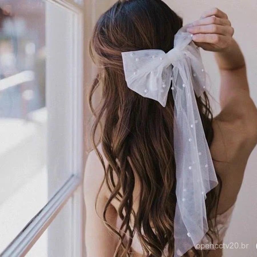 Novo Acessório de Cabelo com Laço e Véu para Noivas 2020 - Estilo Curto, Super Delicado, Elegante Acessório de Vestido d