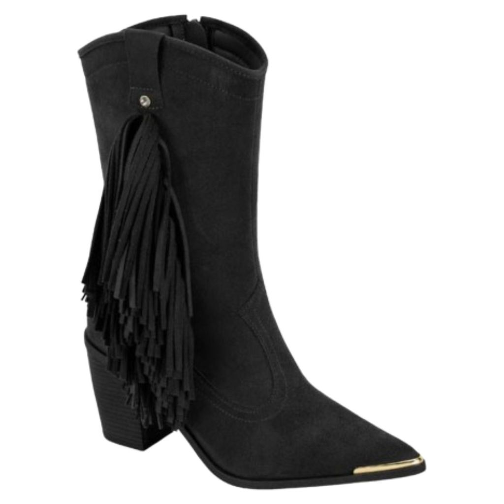 Bota Western Moleca Country Bico Fino Texana Franjas Lateral