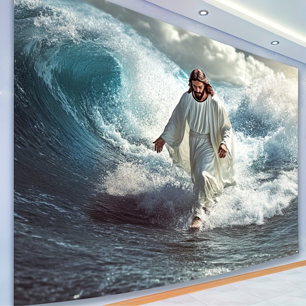 Imagem Quadro Decorativo 120x90cm Jesus Luz Divina Abstrato Moderno Espiritual Decore Sala,Quarto,Copa,consultório,escritório,h